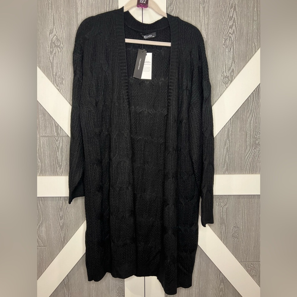 B13.11 NWT Zanzea Open Long Cardigan/Duster Black XXL - Picture 5 of 5